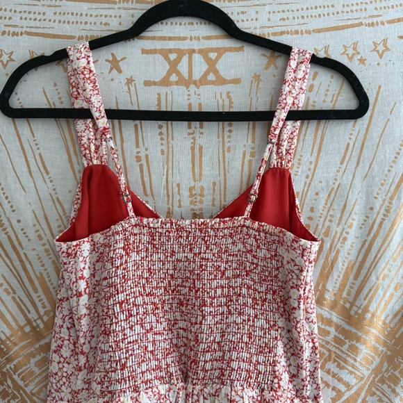 Abercrombie & Fitch Cinch Front Midi Dress red size Small Tall - Picture 4 of 6